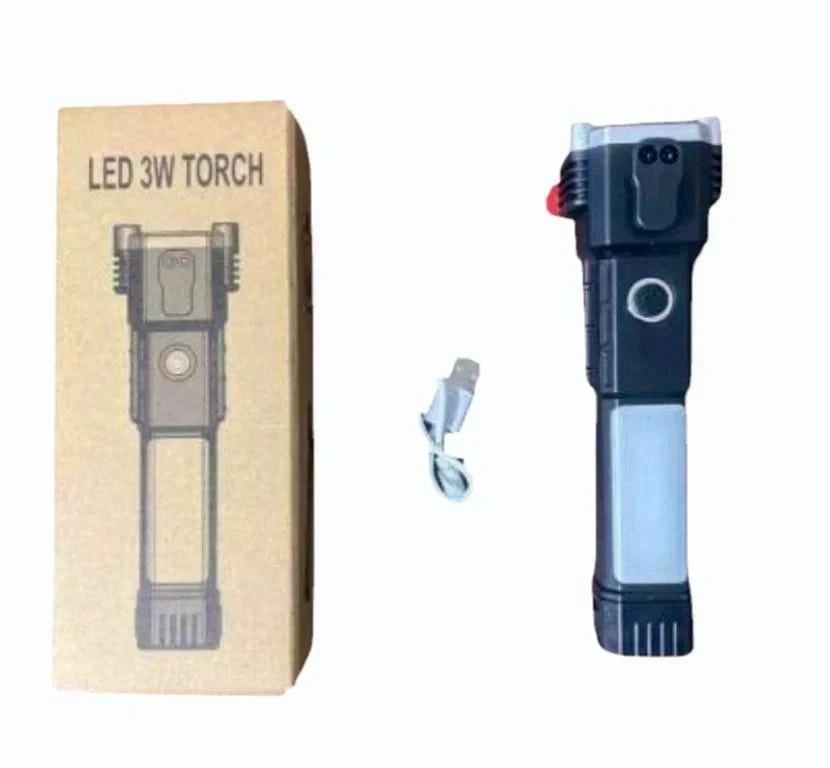 LED Torch With Power Bank And Cutter