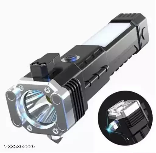 LED Torch With Power Bank And Cutter